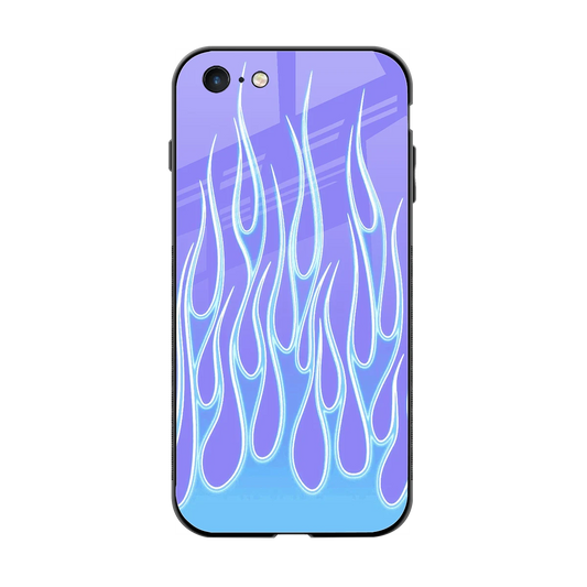 Flames Blue back phone cover | glass case for iphone 6s plus