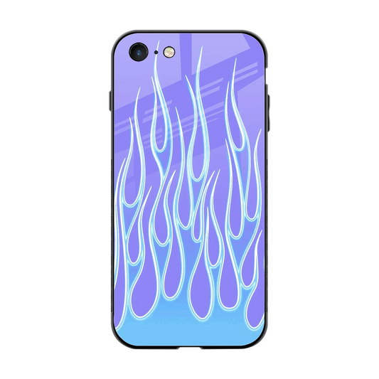 Flames Blue back phone cover | glass case for iphone 7
