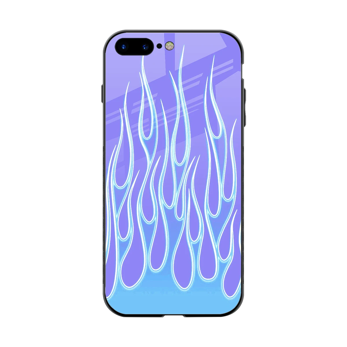 Flames Blue back phone cover | glass case for iphone 8 plus