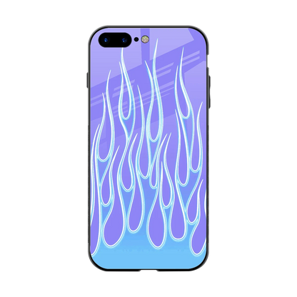 Flames Blue back phone cover | glass case for iphone 8 plus
