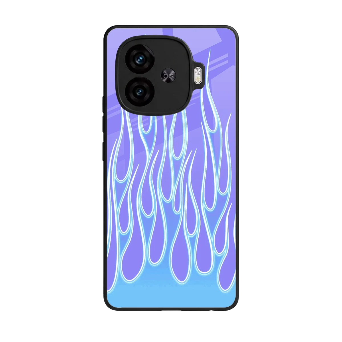 Flames Blue back phone cover | glass case for iqoo neo 10r 5g