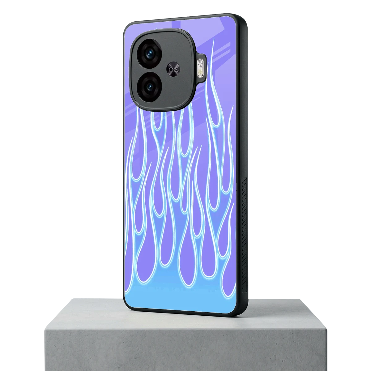 Flames Blue iqoo neo 10r 5g mobile cover | shockproof glass phone case