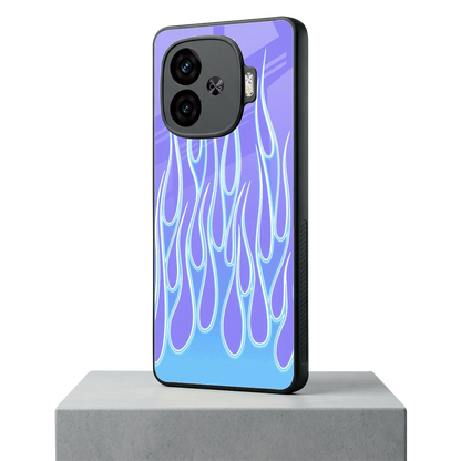 Flames Blue iqoo neo 10r 5g mobile cover | shockproof glass phone case