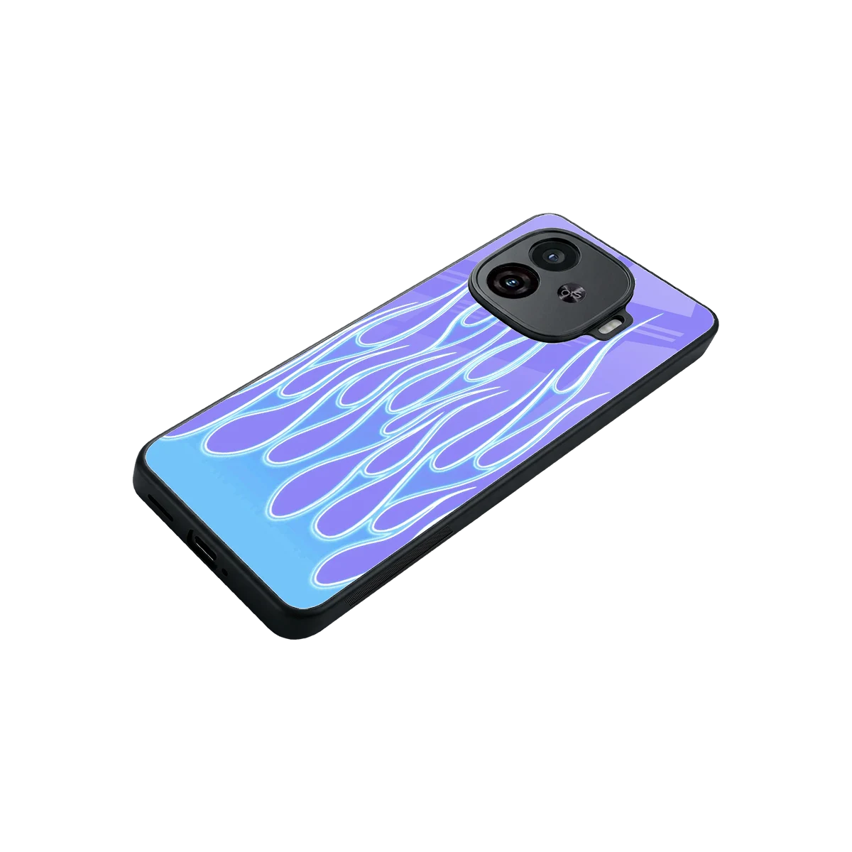 Flames Blue stylish phone case for iqoo neo 10r 5g | glossy glass and slim fit