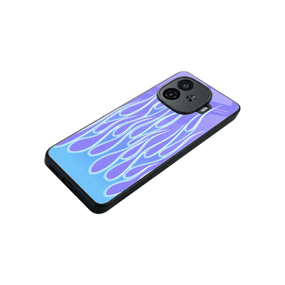 Flames Blue stylish phone case for iqoo neo 10r 5g | glossy glass and slim fit