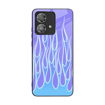 Flames Blue back phone cover | glass case for motorola edge 40 neo 5g