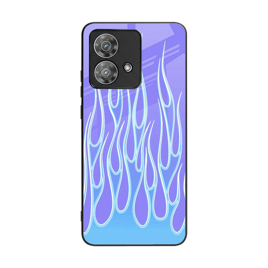 Flames Blue back phone cover | glass case for motorola edge 40 neo 5g