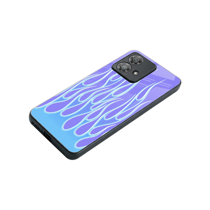 Flames Blue stylish phone case for motorola edge 40 neo 5g | glossy glass and slim fit