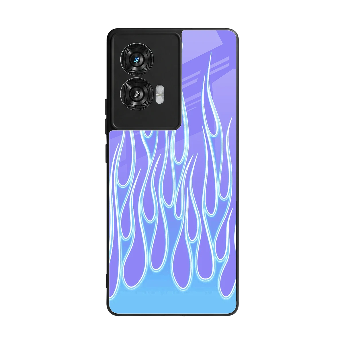 Flames Blue back phone cover | glass case for motorola edge 50 fusion