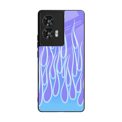 Flames Blue back phone cover | glass case for motorola edge 50 fusion
