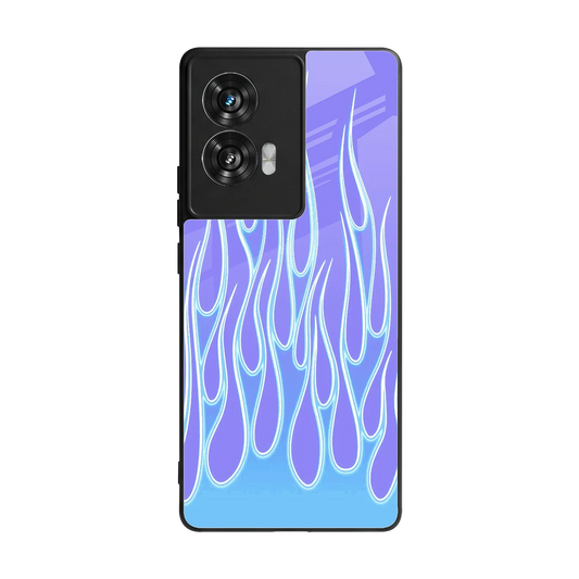 Flames Blue back phone cover | glass case for motorola edge 50 fusion