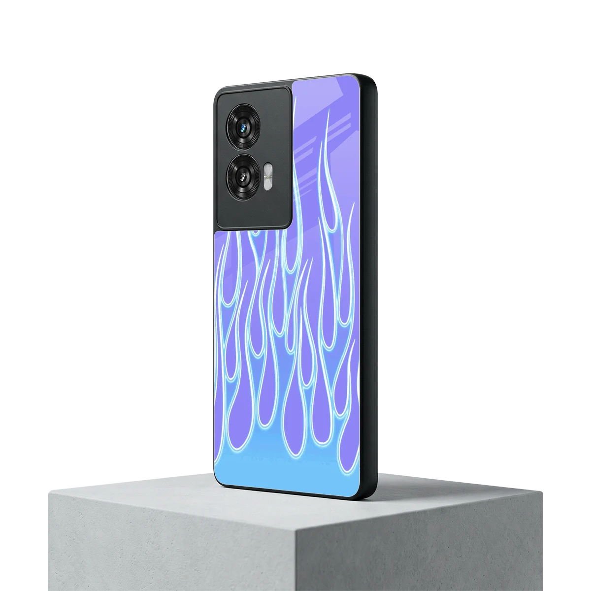 Flames Blue motorola edge 50 fusion mobile cover | shockproof glass phone case