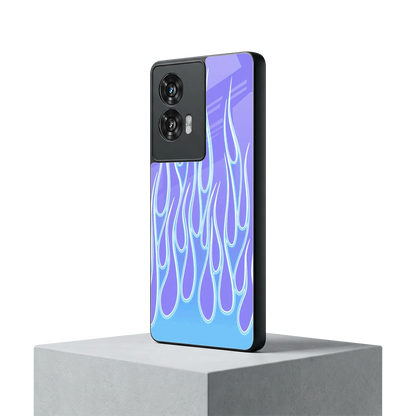 Flames Blue motorola edge 50 fusion mobile cover | shockproof glass phone case