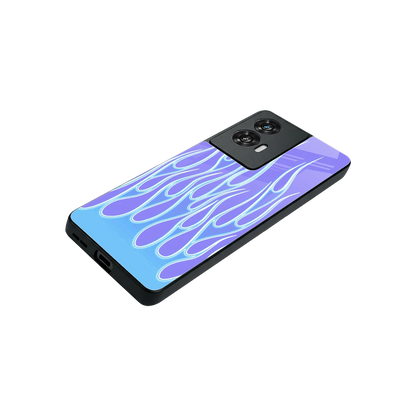 Flames Blue stylish phone case for motorola edge 50 fusion | glossy glass and slim fit