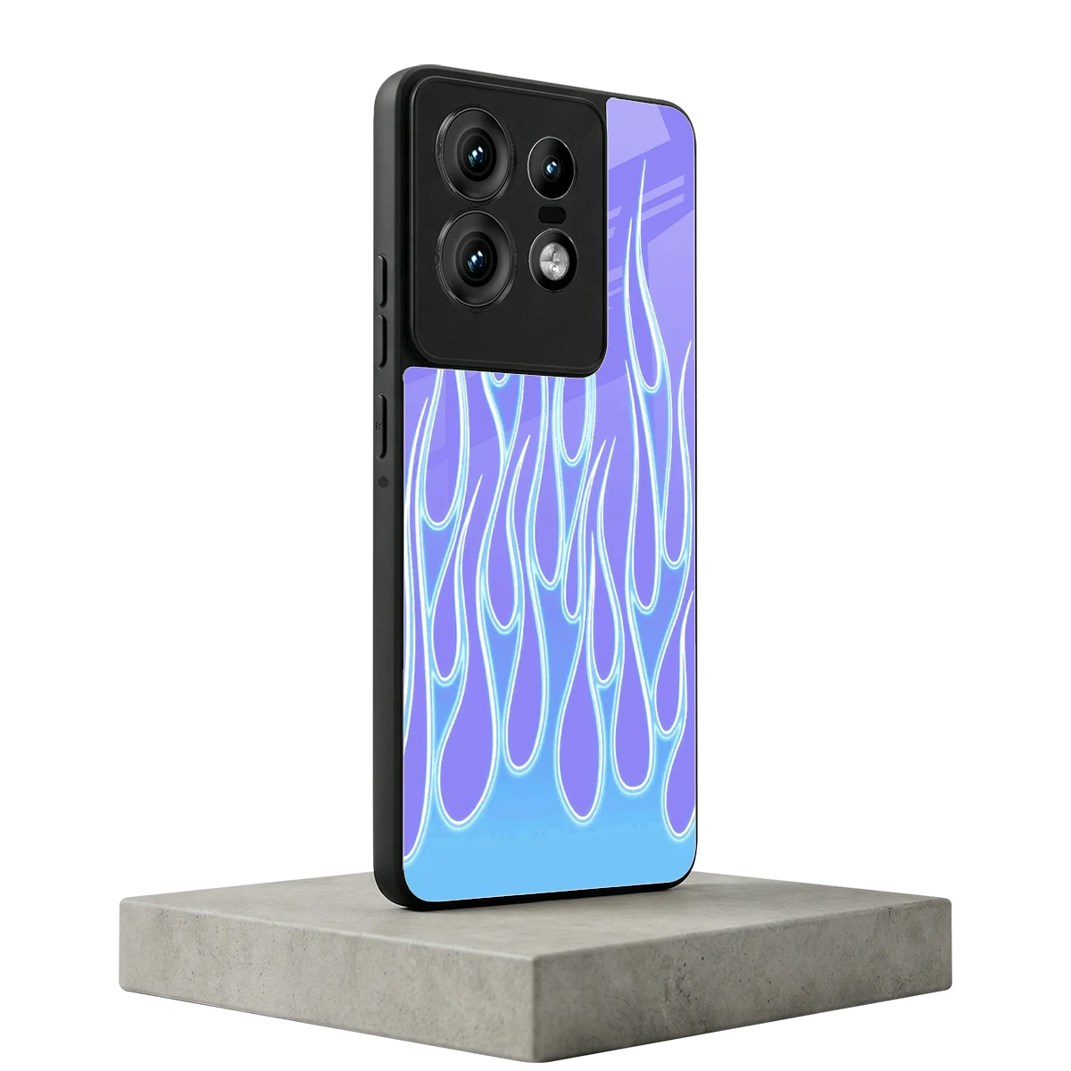 Flames Blue motorola edge 50 pro mobile cover | shockproof glass phone case