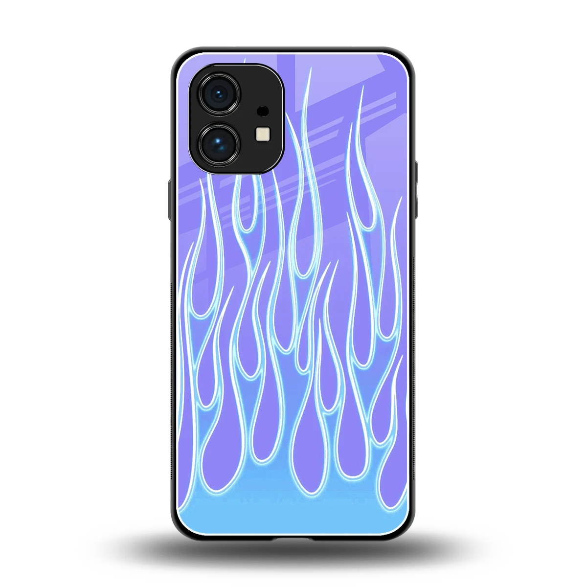 Flames Blue back phone cover | glass case for nothing phone 1