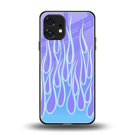 Flames Blue back phone cover | glass case for nothing phone 1
