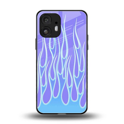 Flames Blue back phone cover | glass case for nothing phone 2