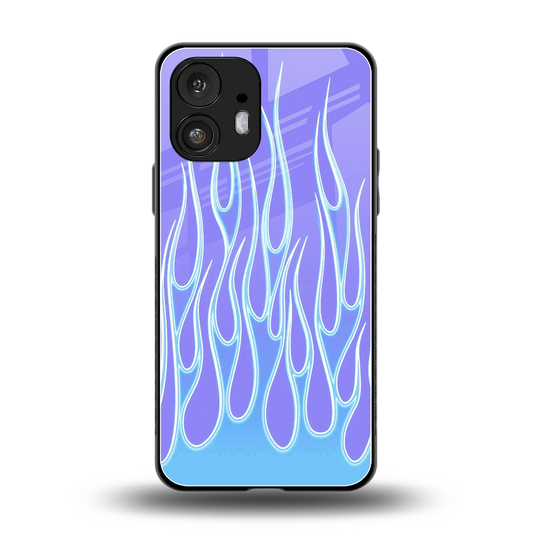 Flames Blue back phone cover | glass case for nothing phone 2