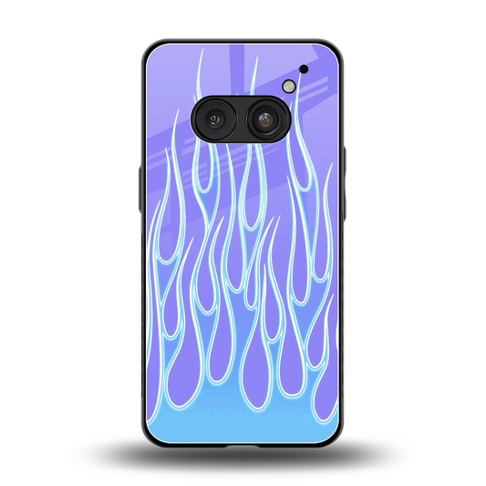Flames Blue back phone cover | glass case for nothing phone 2a