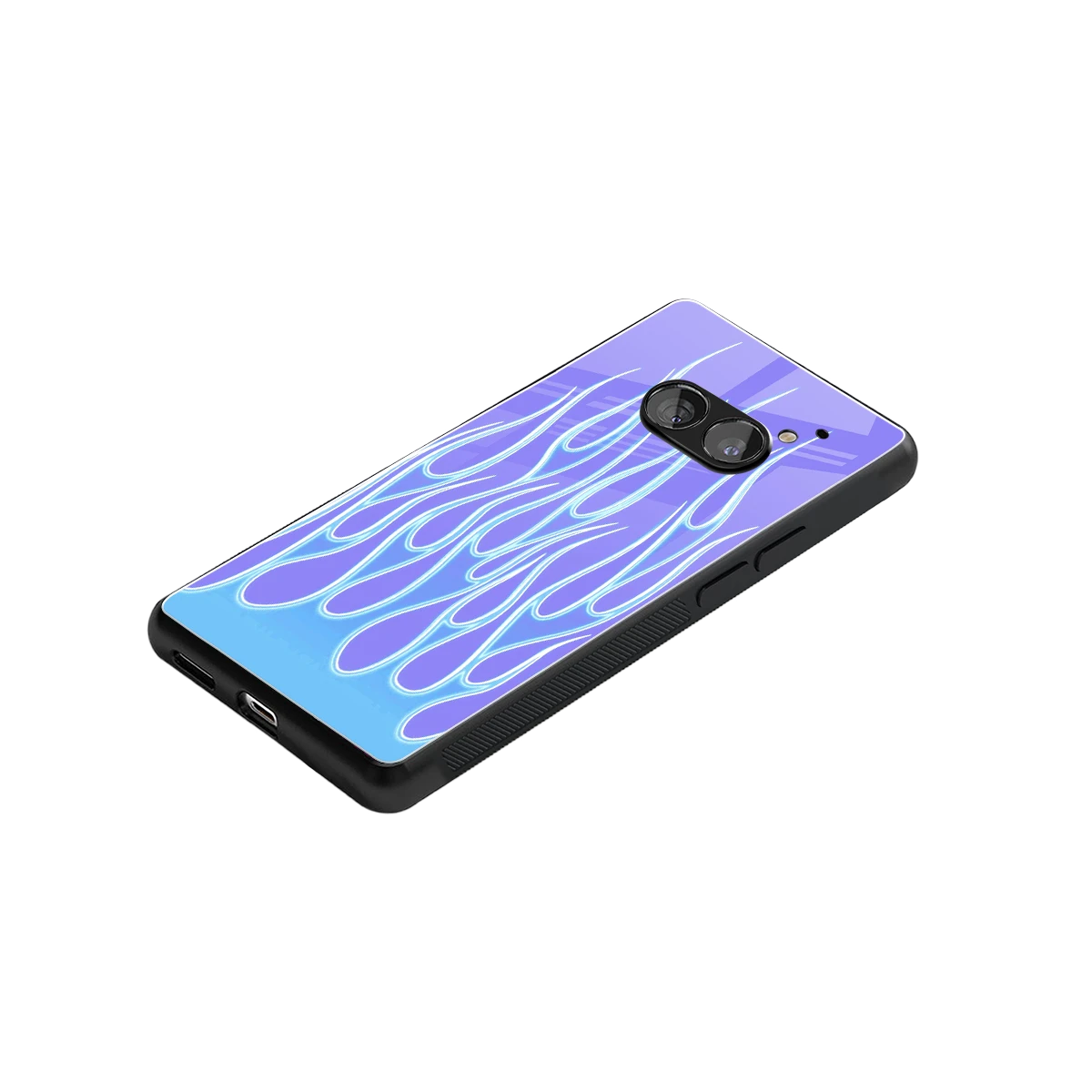 Flames Blue stylish phone case for nothing phone 2a | glossy glass and slim fit