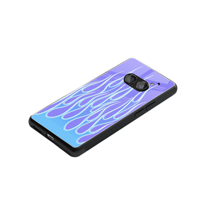 Flames Blue stylish phone case for nothing phone 2a | glossy glass and slim fit