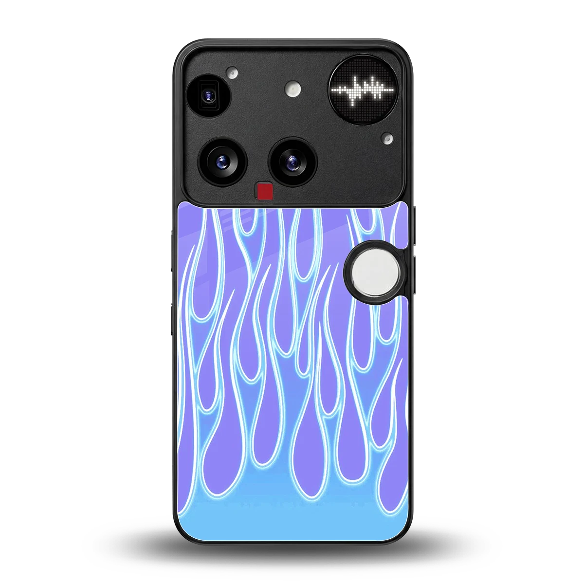 Flames Blue back phone cover | glass case for nothing phone 3