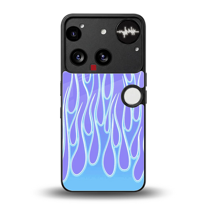 Flames Blue back phone cover | glass case for nothing phone 3