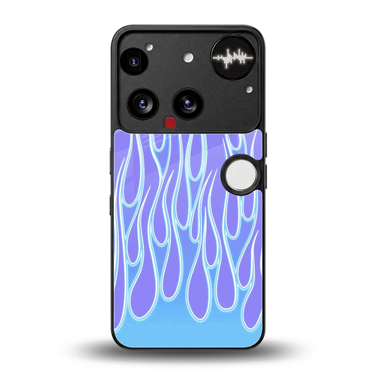 Flames Blue back phone cover | glass case for nothing phone 3