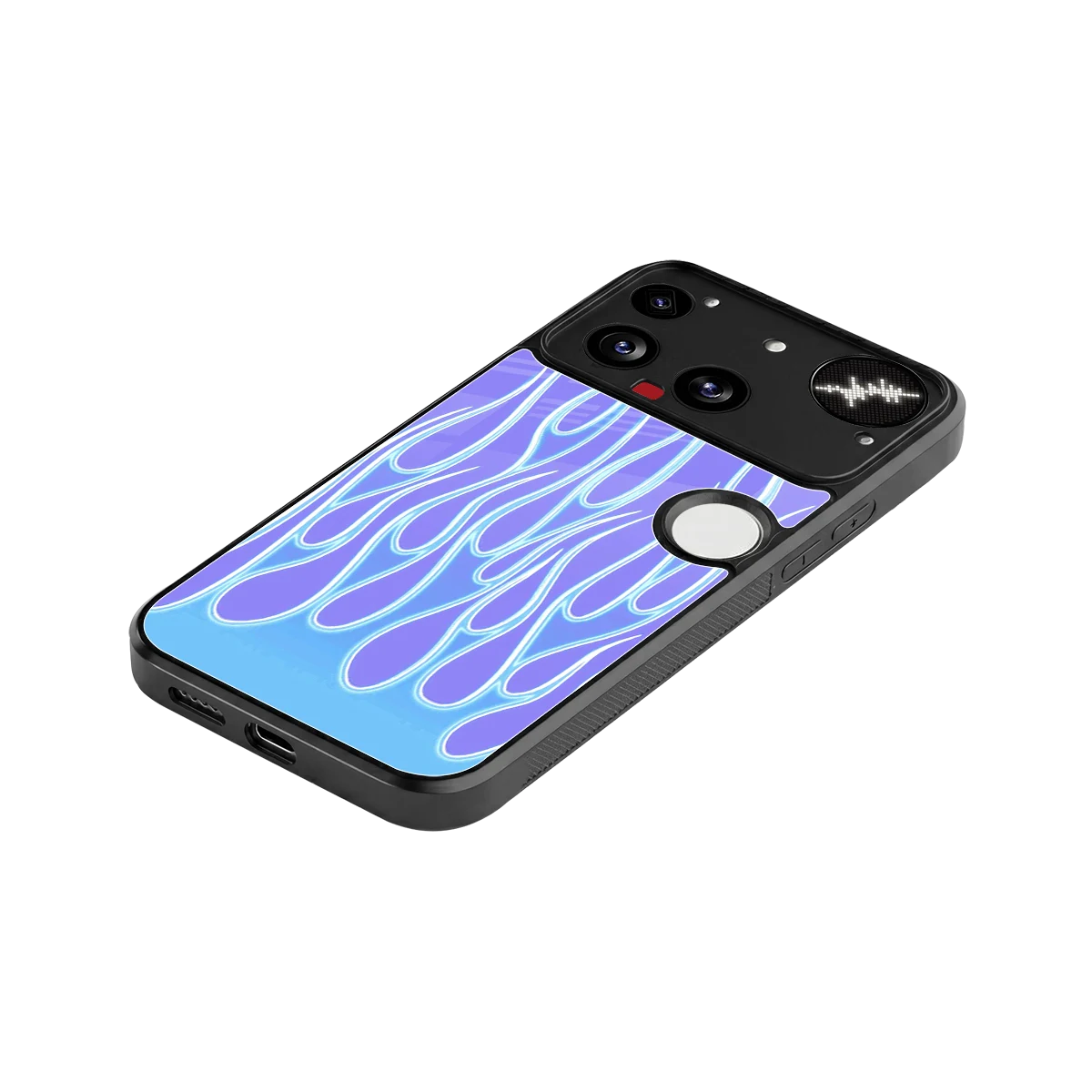 Flames Blue stylish phone case for nothing phone 3 | glossy glass and slim fit