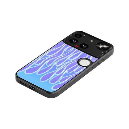 Flames Blue stylish phone case for nothing phone 3 | glossy glass and slim fit