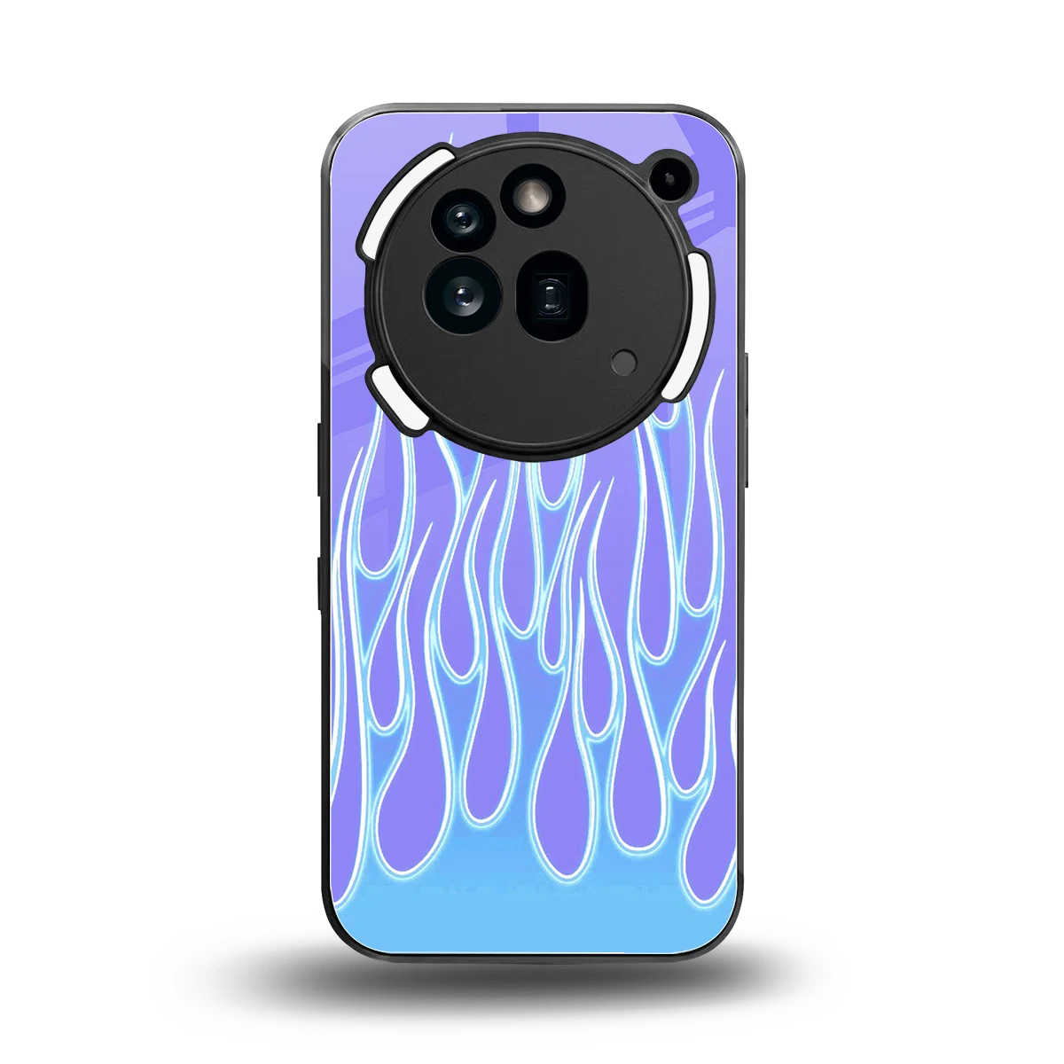 Flames Blue back phone cover | glass case for nothing phone 3a pro