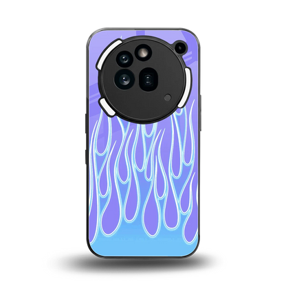 Flames Blue back phone cover | glass case for nothing phone 3a pro