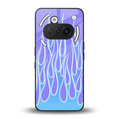Flames Blue back phone cover | glass case for nothing phone 3a