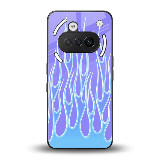 Flames Blue back phone cover | glass case for nothing phone 3a