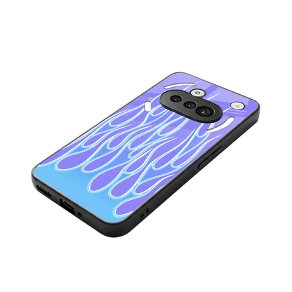 Flames Blue stylish phone case for nothing phone 3a | glossy glass and slim fit