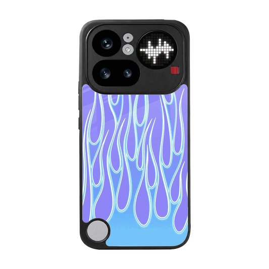Flames Blue back phone cover | glass case for nothing phone 4a pro