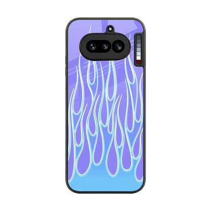 Flames Blue back phone cover | glass case for nothing phone 4a