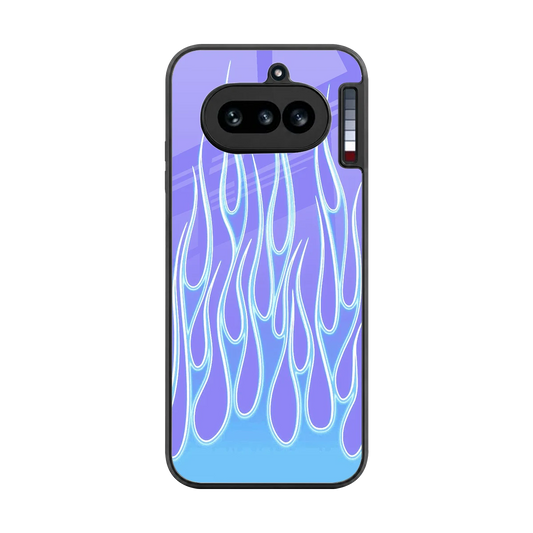 Flames Blue back phone cover | glass case for nothing phone 4a