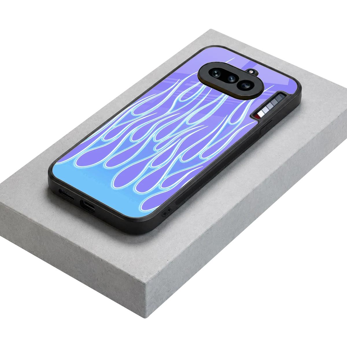 Flames Blue stylish phone case for nothing phone 4a | glossy glass and slim fit