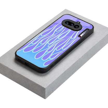 Flames Blue stylish phone case for nothing phone 4a | glossy glass and slim fit