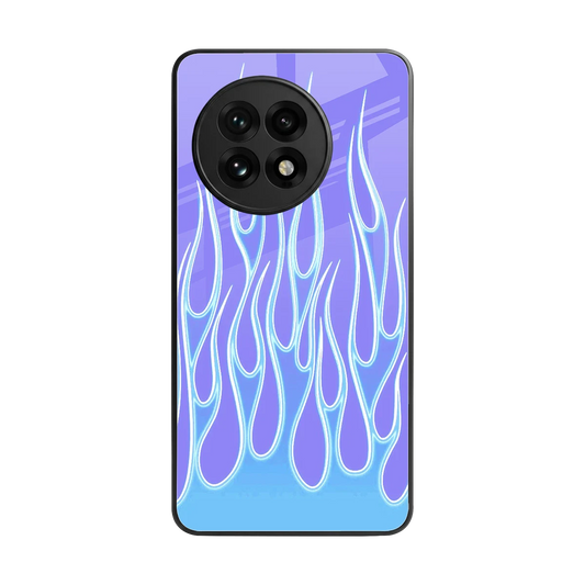 Flames Blue back phone cover | glass case for oneplus 13r