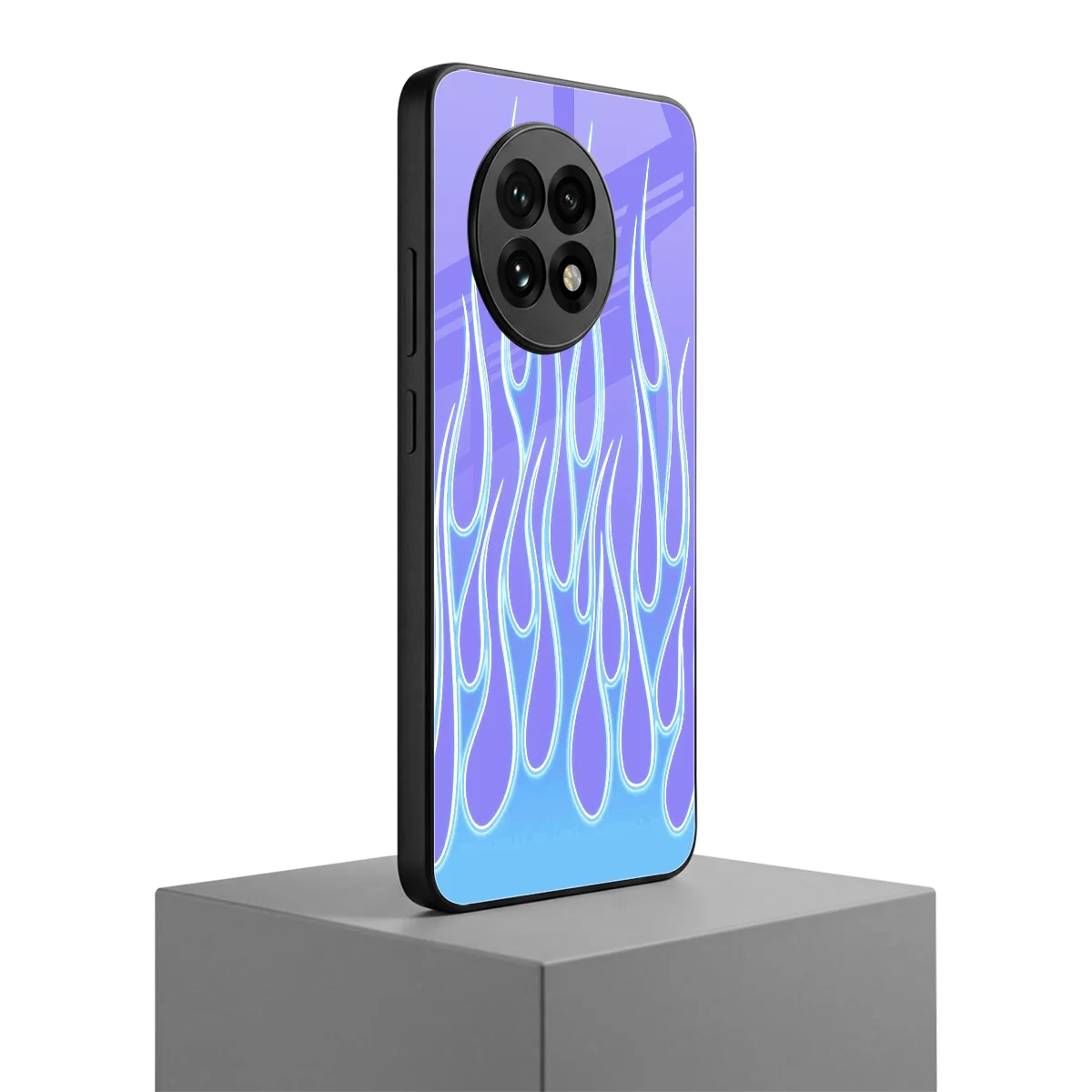 Flames Blue oneplus 13r mobile cover | shockproof glass phone case