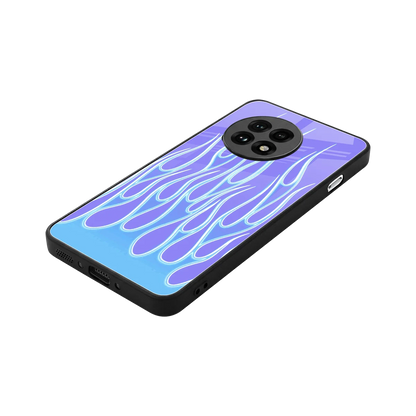 Flames Blue stylish phone case for oneplus 13r | glossy glass and slim fit