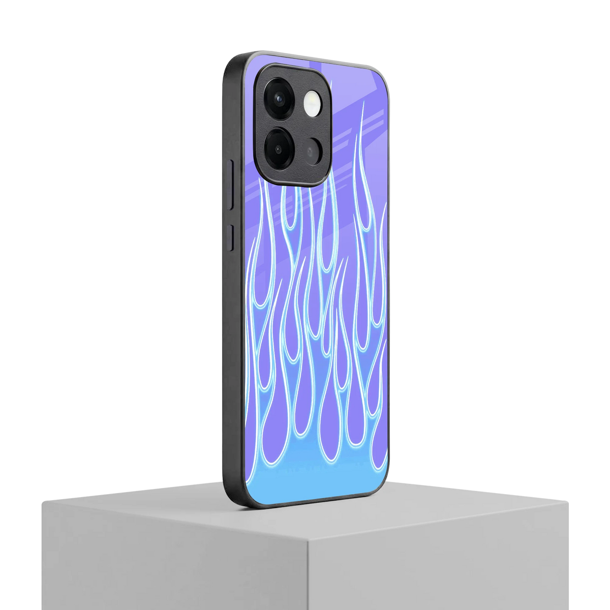 Flames Blue oneplus 13s mobile cover | shockproof glass phone case