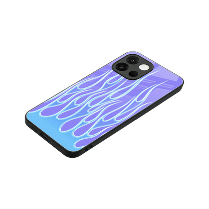 Flames Blue stylish phone case for oneplus 13s | glossy glass and slim fit