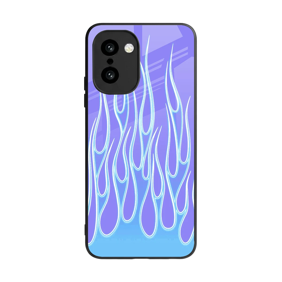 Flames Blue back phone cover | glass case for oneplus 15r