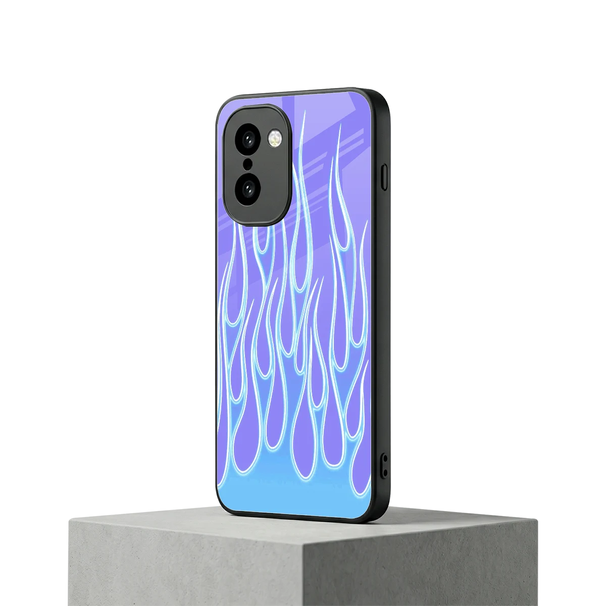 Flames Blue oneplus 15r mobile cover | shockproof glass phone case