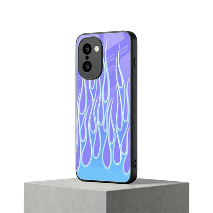 Flames Blue oneplus 15r mobile cover | shockproof glass phone case