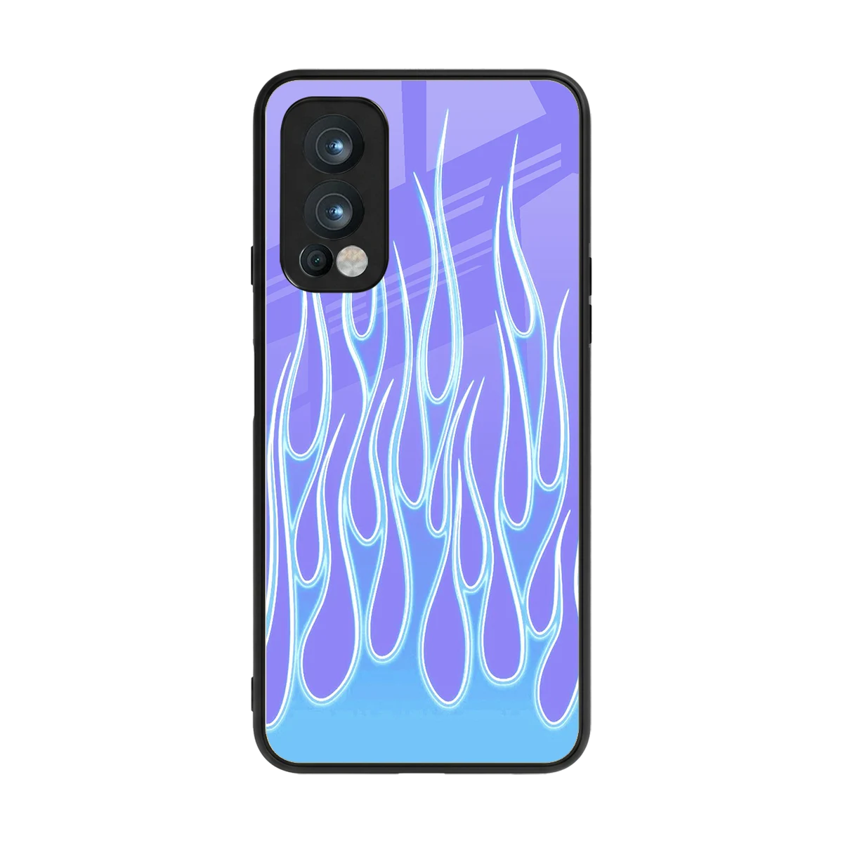Flames Blue back phone cover | glass case for oneplus nord 2